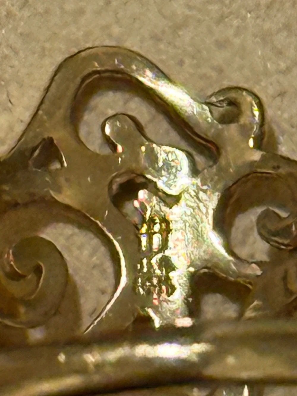 James Avery Sorrento  Long 14k Gold Swirl Filigree Ring Sz.8